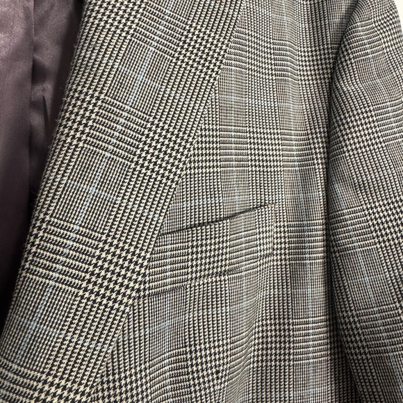 RALPH LAUREN HOUDSTOOTH PLAID SPORT COAT JACKET black blue 40S - Picture 3 of 9